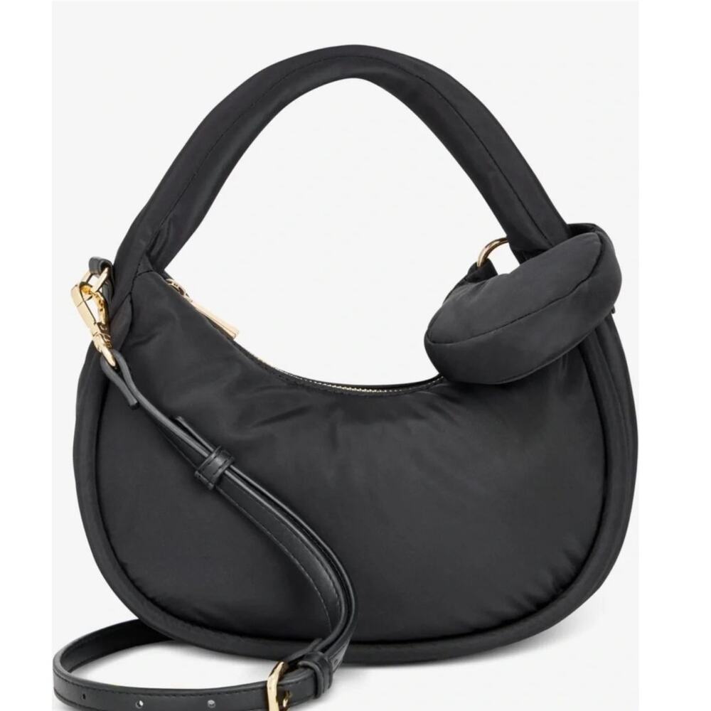 On 34th Harlowwe Mini Nylon Hobo Bag In Black